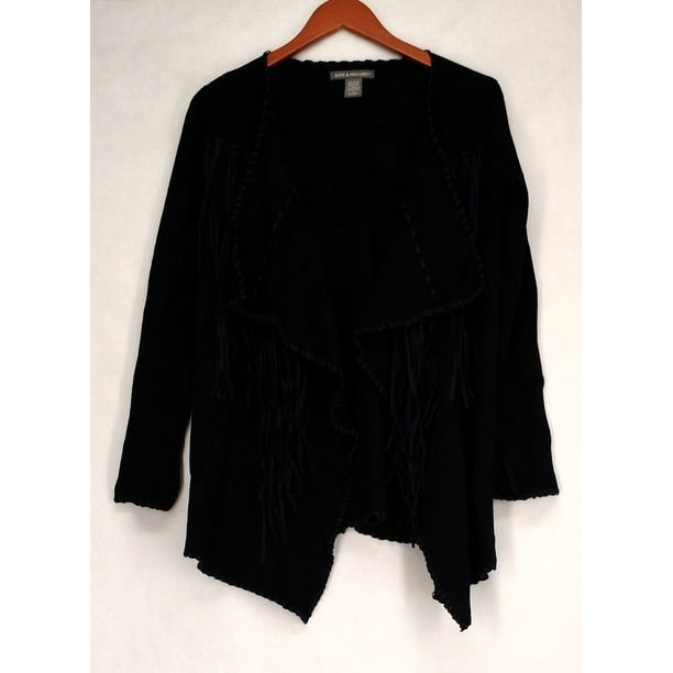 Womens Fringed Cascade Cardigan Sweater Medium Womens Fringed Cascade Cardigan Sweater Medium